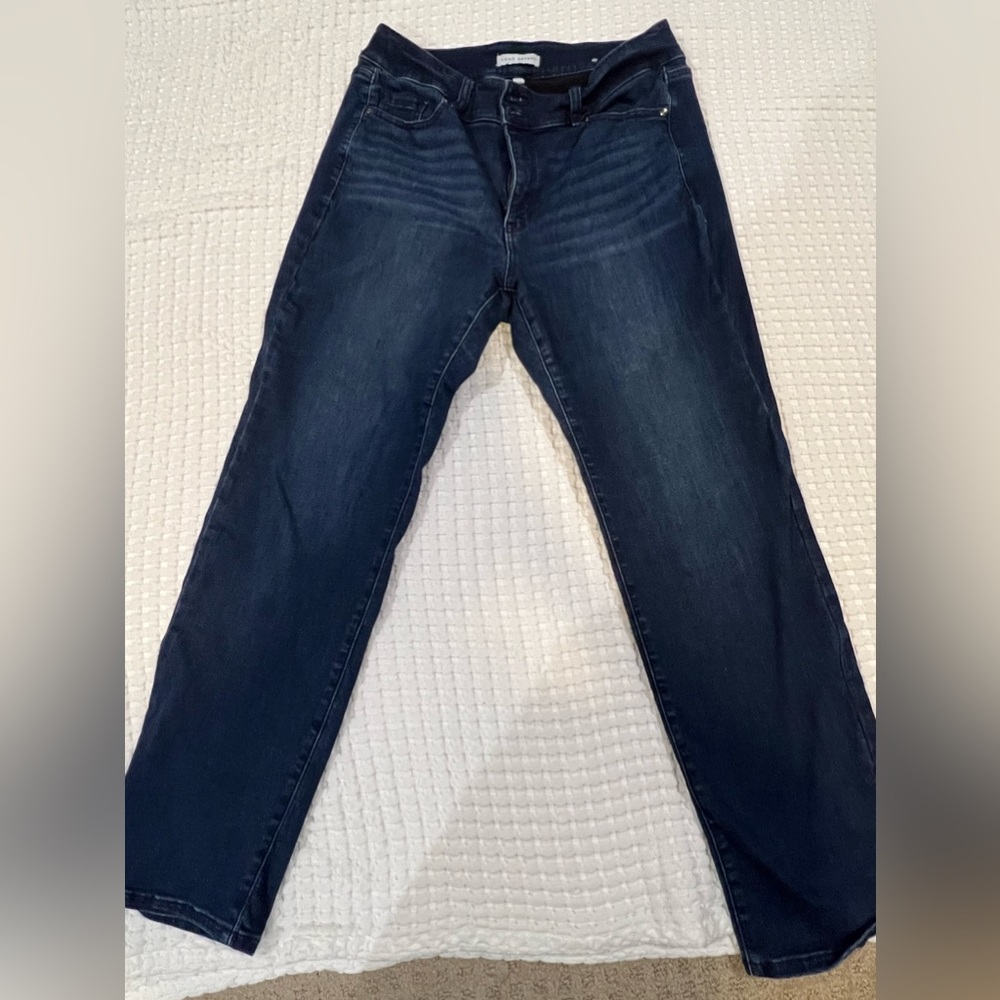 Lane Bryant 16 High rise tighter tummy straight jeans- dark wash